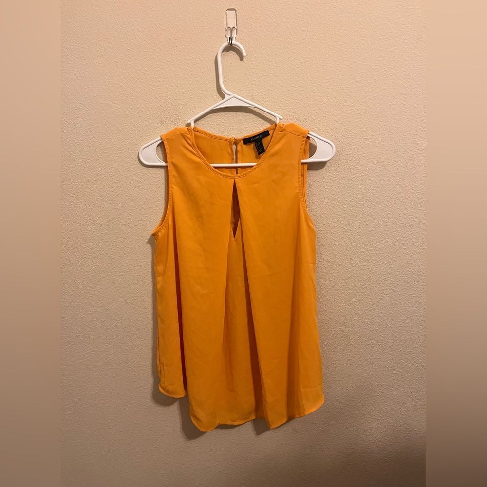 Forever 21 Vibrant Orange Sleeveless Blouse